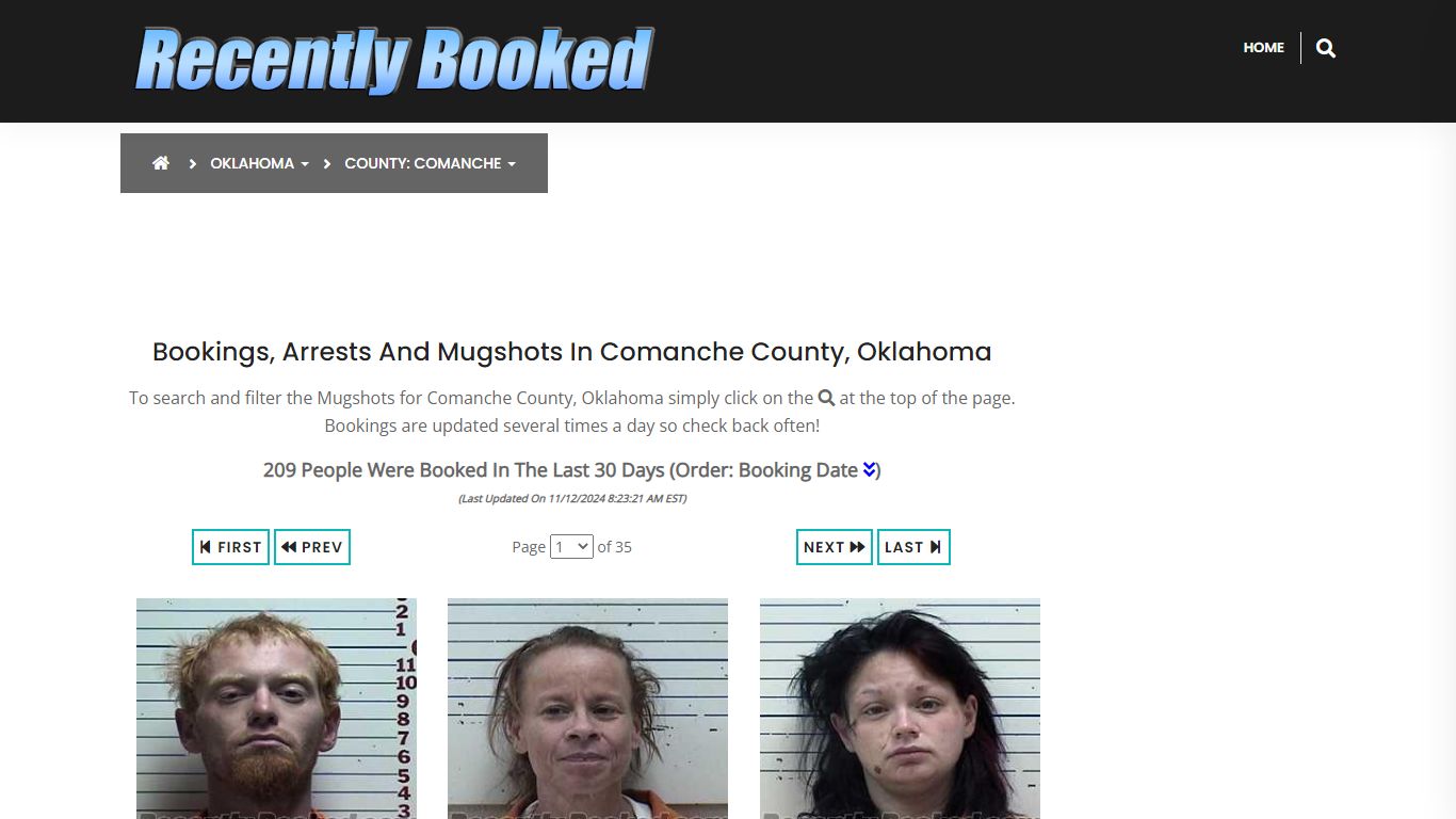 Bookings, Arrests and Mugshots in Comanche County, Oklahoma